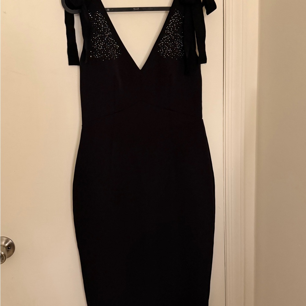 Zara Dress with Bows and Shimmer Detail in Black size M